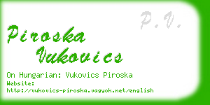 piroska vukovics business card